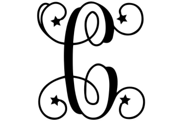 Stylized Letter 'C' with Star Designs