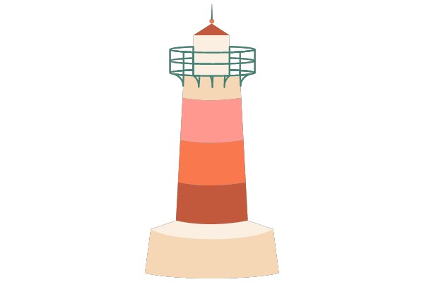 Vibrant Lighthouse Tower with Multi-Colored Stripes