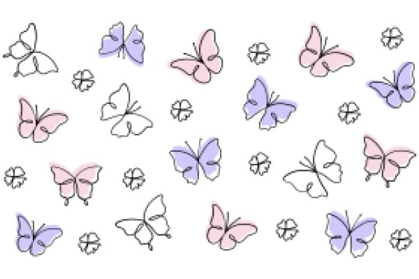 A Whimsical Pattern of Butterflies in Pastel Colors