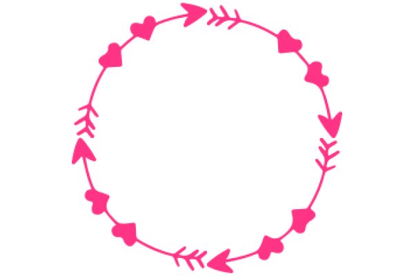 Pink Heart-Shaped Wreath with Arrow-like Designs