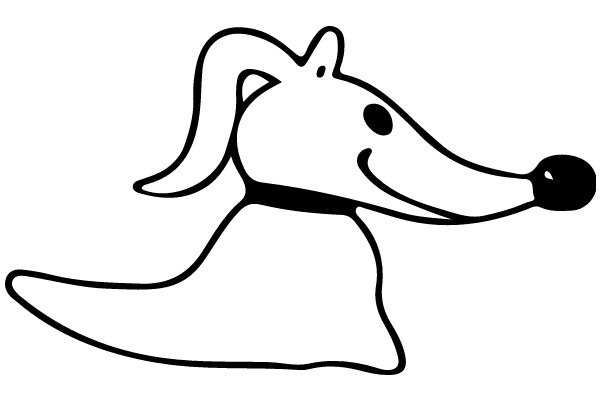 A Whimsical Cartoon of a Dog with a Smile