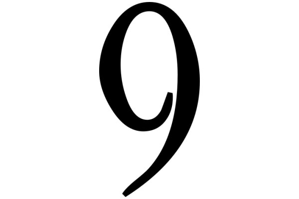 Stylized Black Letter 'Q' on a White Background