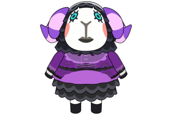 A Whimsical Character: A Purple Sheep with a Unique Style