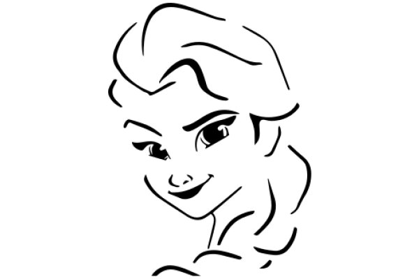 Stylized Portrait of a Female Character with Curly Hair