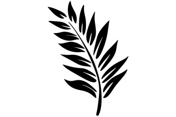 Stylized Black Leaf Silhouette