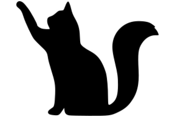 A Silhouette of a Cat Raising Its Paw