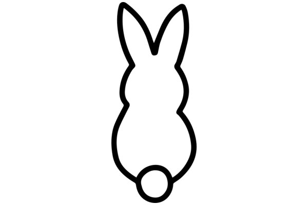 Simplistic Line Drawing of a Bunny Ear