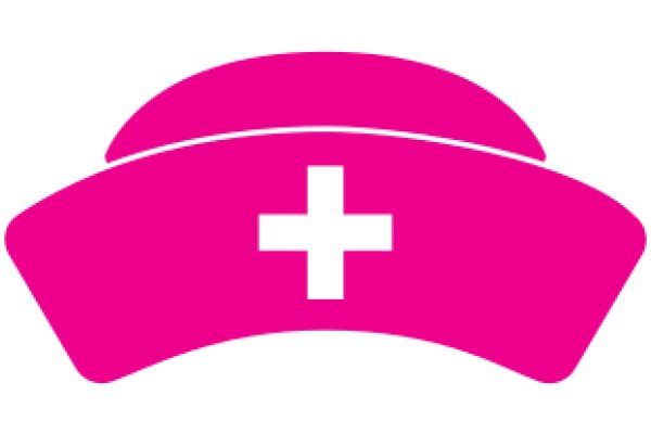 Vibrant Pink Hat with a White Cross Symbol