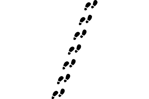 A Line of Footprints on a White Background