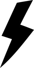 Stylized Black and White Lightning Bolt Logo