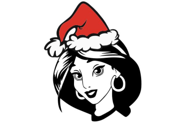 Stylish Holiday Icon: A Chic Character in a Festive Hat