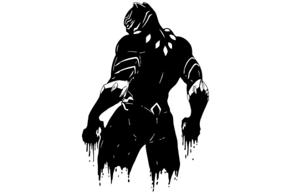 Stylized Illustration of a Muscular Figure with Droplets of Water