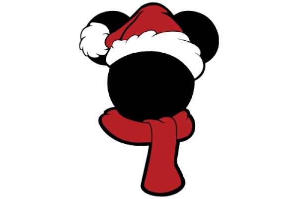 A Festive Christmas Character: Mickey Mouse in a Santa Hat