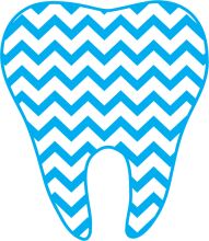 Stylized Blue and White Chevron Pattern Dental Guard