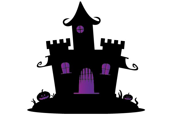 Whimsical Halloween Castle Illustration