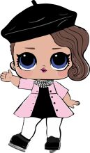 A Cute Cartoon Character with a Pink Jacket and Black Hat