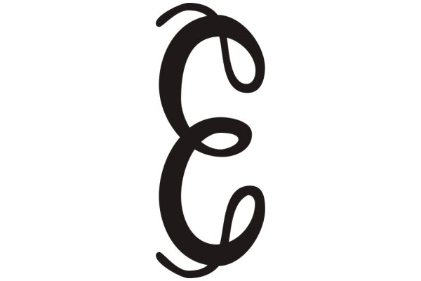 Elegant Black Letter 'C' on a White Background