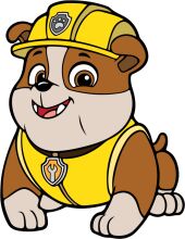 A Cute Cartoon of a Dog in a Construction Worker Uniform