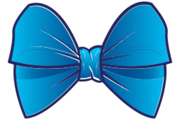 Stylish Blue Bow against a White Background