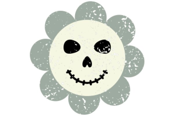 A Whimsical Smiley Face with a Skeletal Mouth