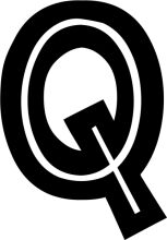 Stylized Black and White Logo of a Q