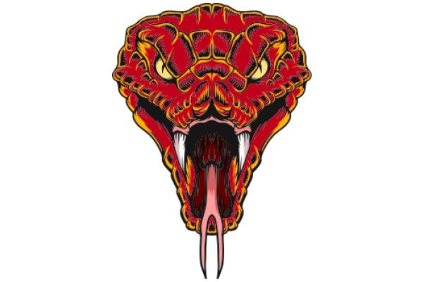 Vivid Illustration of a Dragon's Head with a Tongue Out