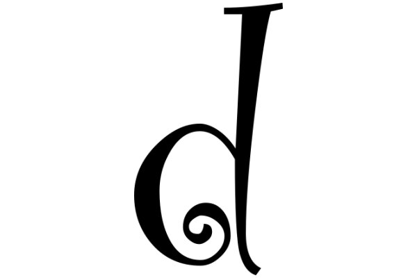 Stylized Letter 'D' with a Swirl Design