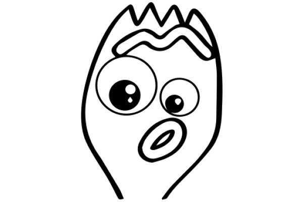 A Whimsical Character: A Cartoon Drawing of a Surprised Face