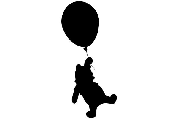 Silhouette of a Balloon Character in Flight