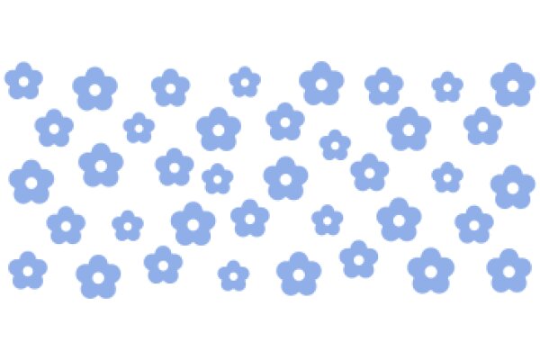 A Symphony of Blue: A Pattern of Flower-like Designs