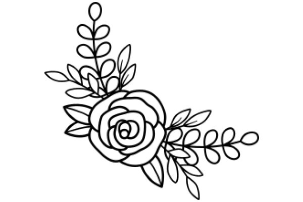 Stylized Floral Design: A Line Art