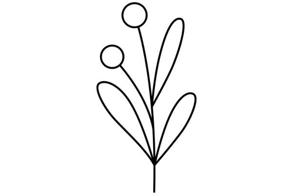 Simplistic Line Drawing of a Plant