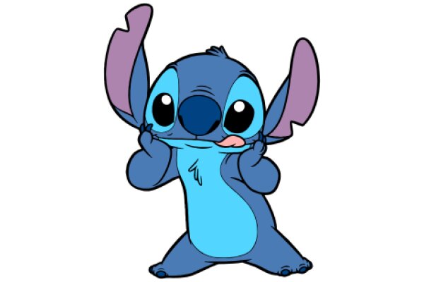 Stylized Animation of Lilo & Stitch Character, Stitch, in a Playful Pose