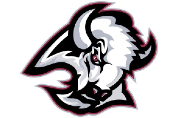 Stylized Bull Logo with Red and Black Accents