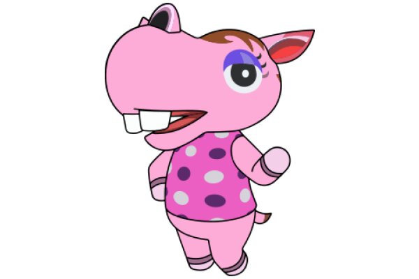 A Playful Pink Cartoon Character