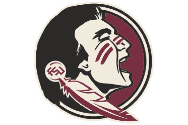 A Stylized Logo Featuring a Native American Profile and a Spear