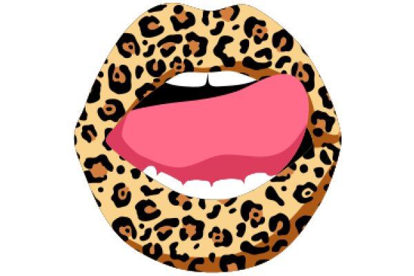 Whimsical Leopard Print Mouth Illustration