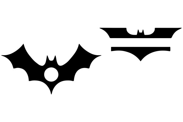 Stylized Bat Symbol and Bat Logo in