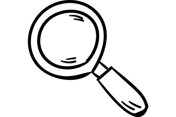 A Simple Line Drawing of a Magnifying Glass