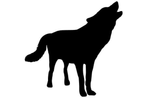 Silhouette of a Wolf Howling