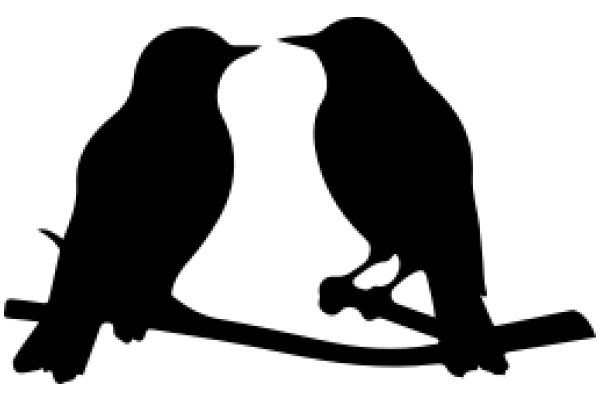 Silhouette of Two Birds in a Tender Embrace