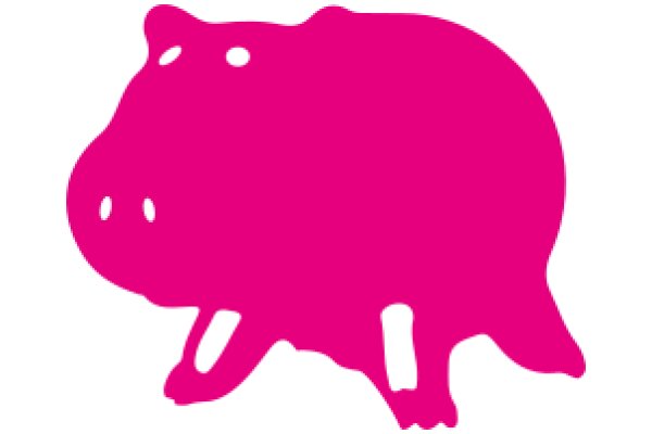 Vivid Pink Hippopotamus Silhouette