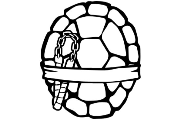 ASoccer Ball with a Chain and a Heart