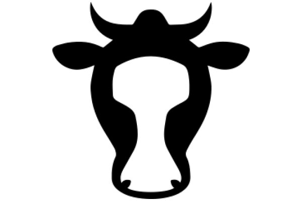 Stylized Black Cow Silhouette