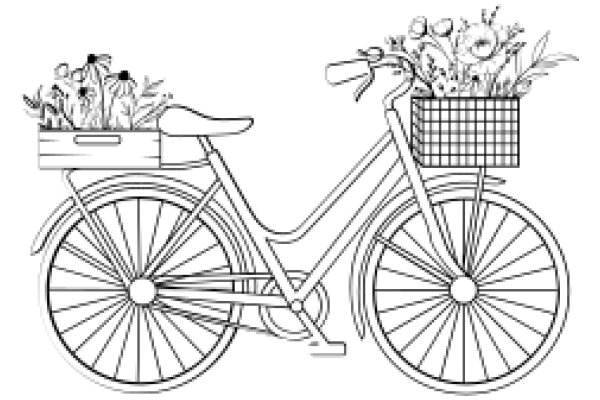 A Whimsical Bicycle with a Basket of Flowers