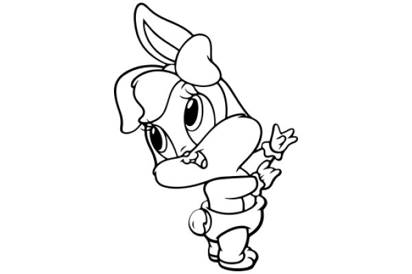 A Playful Cartoon of a Bunny Character