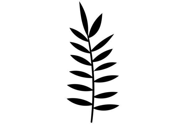 Simplistic Art: A Stylized Plant Silhouette