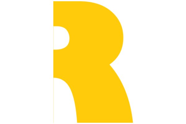 A Bright Yellow Letter 'R' in a Simple, Clean Design