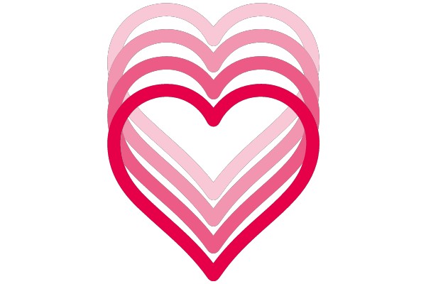 Stylized Heart Design with Pink and Red Gradients