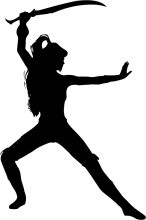 Silhouette of a Female Warrior